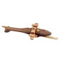 Wooden World Wooden Apache AH-64 Helicopter Model, Raw Natural Wood, Movable Propeller, 22×19×6.5 cm