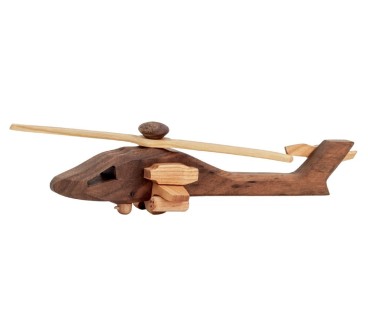 Wooden Apache AH-64 Helicopter Model 22×19×6.5 cm