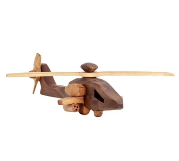 Wooden Apache AH-64 Helicopter Model 22×19×6.5 cm