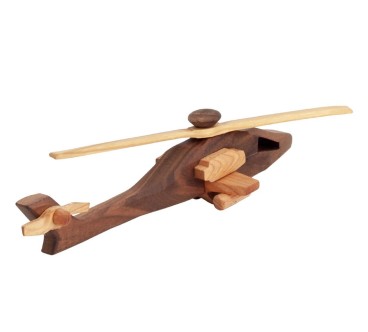 Wooden Apache AH-64 Helicopter Model 22×19×6.5 cm