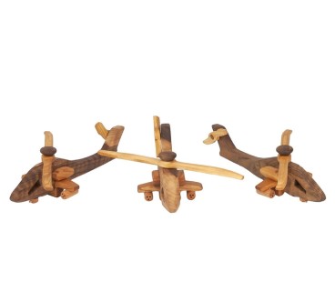 Wooden Apache AH-64 Helicopter Model 22×19×6.5 cm