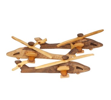 Wooden Apache AH-64 Helicopter Model 22×19×6.5 cm