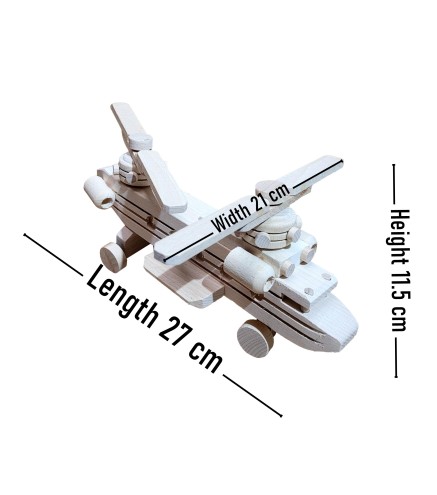 Wooden World Military Transport Helicopter, Wooden 3D Model, Raw Natural Wood, 27×21×11.5 cm