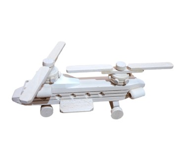 Wooden Military Transport Helicopter 27×21×11.5 cm