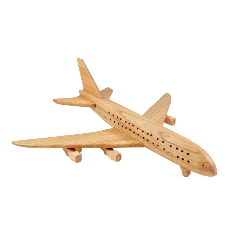 Wooden World Wooden Airbus Plane Model, Cherry Wood, 3D Decorative Display, 27.5×24×8 cm