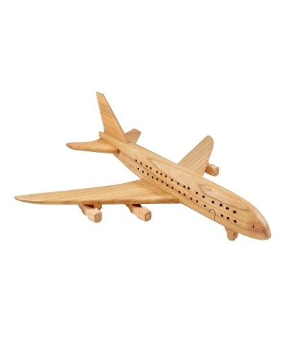 Wooden Airbus Plane Model Cherry Wood 27.5 cm