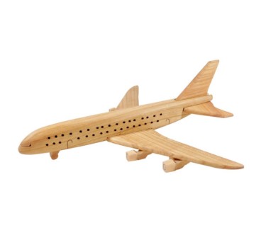 Wooden World Wooden Airbus Plane Model, Cherry Wood, 3D Decorative Display, 27.5×24×8 cm