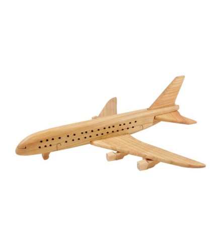 Wooden World Wooden Airbus Plane Model, Cherry Wood, 3D Decorative Display, 27.5×24×8 cm