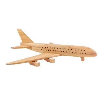Wooden Airbus Plane Model Cherry Wood 27.5 cm