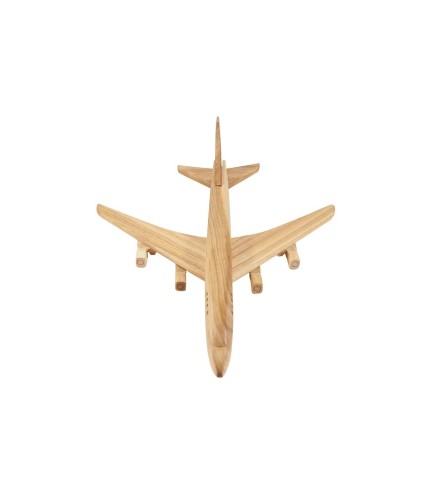Wooden World Wooden Jumbo Jet Plane Model, Cherry Wood, 3D Decorative Display, 27.5×24×8 cm