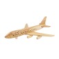 Wooden World Wooden Jumbo Jet Plane Model, Cherry Wood, 3D Decorative Display, 27.5×24×8 cm