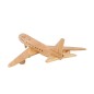 Wooden World Wooden Jumbo Jet Plane Model, Cherry Wood, 3D Decorative Display, 27.5×24×8 cm
