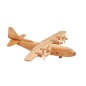 Wooden World Wooden Hercules Plane Model, Cherry Wood, 3D Decorative Display, 25×30×8 cm