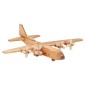 Wooden World Wooden Hercules Plane Model, Cherry Wood, 3D Decorative Display, 25×30×8 cm
