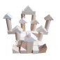 Wooden World 40 Wooden Blocks Set, Beech Wood, Plain Craft Bricks, 5 Shapes for Decoupage & DIY