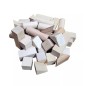Wooden World 40 Wooden Blocks Set, Beech Wood, Plain Craft Bricks, 5 Shapes for Decoupage & DIY