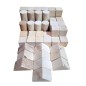Wooden World 80 Wooden Blocks Set, Beech Wood, Plain Craft Bricks, 5 Shapes for Decoupage & DIY