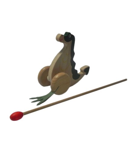 Push Along Wooden Dragon Toy Beech Wood