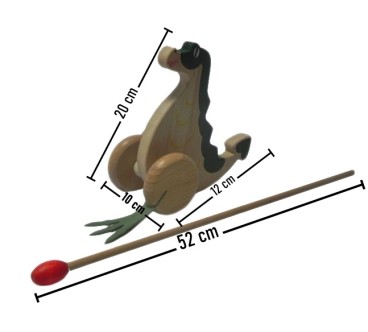 Push Along Wooden Dragon Toy Beech Wood