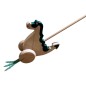 Wooden World Push Along Wooden Dragon Toy, Hand Painted, Beech Wood, Rolling Figure with Stick, 20×10×10 cm