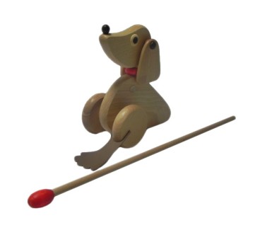 Push Along Wooden Dog Toy Beech Wood