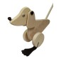 Wooden World Push Along Wooden Dog Toy, Hand Painted, Beech Wood, Rolling Figure with Stick, 20×10×10 cm