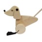 Wooden World Push Along Wooden Dog Toy, Hand Painted, Beech Wood, Rolling Figure with Stick, 20×10×10 cm