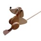 Wooden World Push Along Wooden Dog Toy, Hand Painted, Beech Wood, Rolling Figure with Stick, 20×10×10 cm