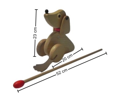 Push Along Wooden Dog Toy Beech Wood