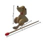 Wooden World Push Along Wooden Dog Toy, Hand Painted, Beech Wood, Rolling Figure with Stick, 20×10×10 cm