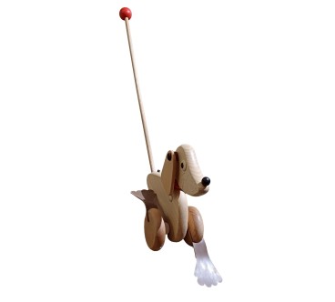 Push Along Wooden Dog Toy Beech Wood
