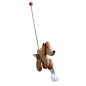 Wooden World Push Along Wooden Dog Toy, Hand Painted, Beech Wood, Rolling Figure with Stick, 20×10×10 cm