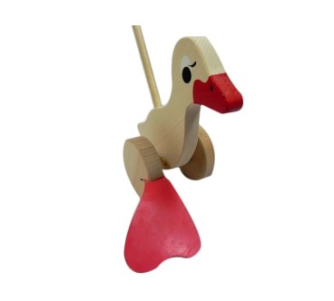 Push Along Wooden Duck Toy Beech Wood