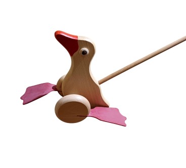 Push Along Wooden Duck Toy Beech Wood