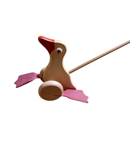 Push Along Wooden Duck Toy Beech Wood