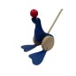 Wooden World Push Along Wooden Seal Toy, Hand Painted, Beech Wood, Rolling Figure with Stick, 20×10×10 cm