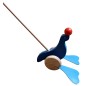 Wooden World Push Along Wooden Seal Toy, Hand Painted, Beech Wood, Rolling Figure with Stick, 20×10×10 cm