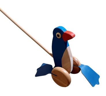 Push Along Wooden Penguin Toy Beech Wood