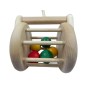 Wooden World Push Along Wooden Lawnmower Toy, Hand Painted, Beech Wood, Rolling Figure with Stick, 20×10×10 cm