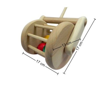 Push Along Wooden Lawnmower Toy Beech Wood