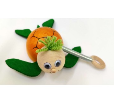Spring Wooden Turtle Puppet Handmade Toy