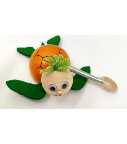 Spring Wooden Turtle Puppet Handmade Toy