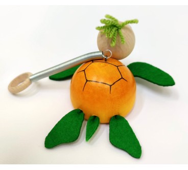 Wooden World Spring Wooden Turtle Puppet, Handmade Bouncy Toy, Hanging Decoration & Gift