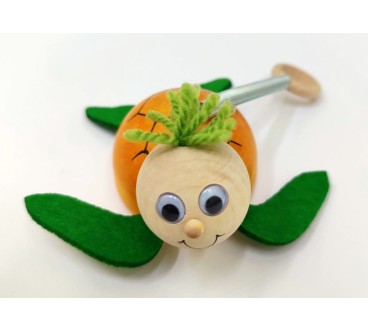 Spring Wooden Turtle Puppet Handmade Toy