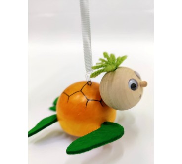 Spring Wooden Turtle Puppet Handmade Toy
