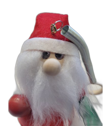Wooden World Spring Wooden Santa Puppet, Handmade Bouncy Toy, Hanging Decoration & Gift