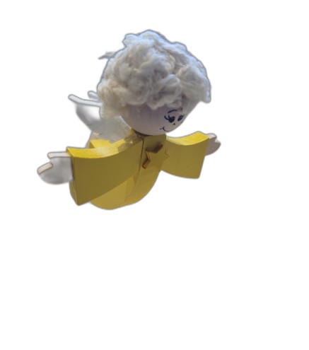 Spring Wooden Angel Puppet Handmade Toy