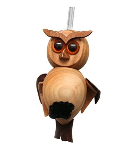 Spring Wooden Owl Puppet Handmade Toy