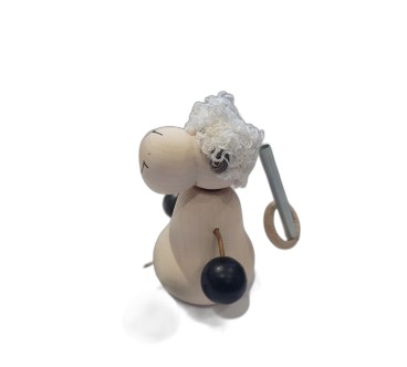 Spring Wooden Sheep Puppet Handmade Toy