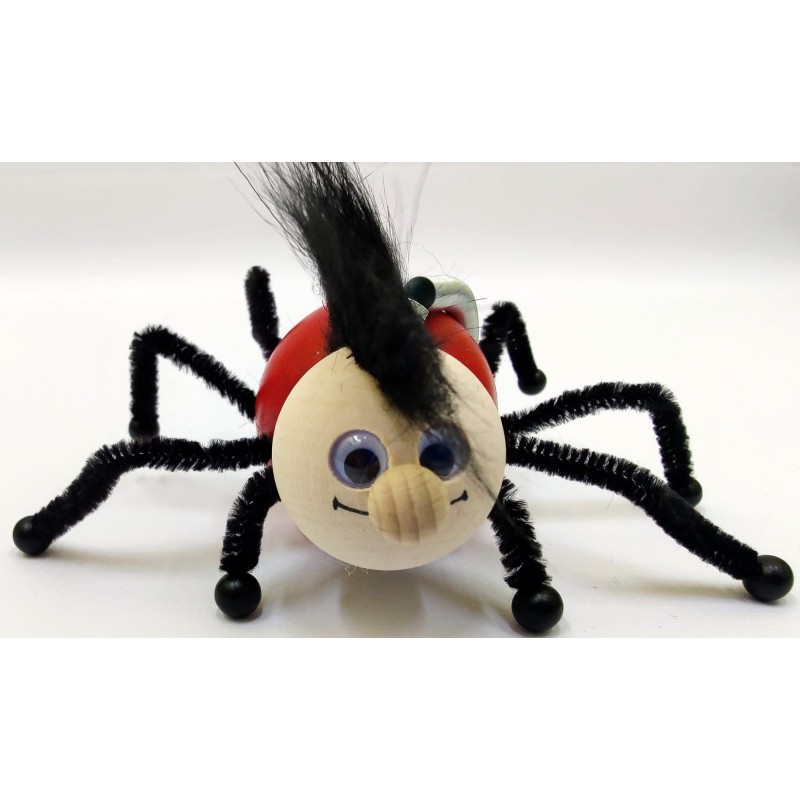 Wooden World Spring Wooden Black Spider Puppet, Handmade Bouncy Toy, Hanging Decoration & Gift Wooden World Spring Wooden Black Spider Puppet, Handmade Bouncy Toy, Hanging Decoration & Gift